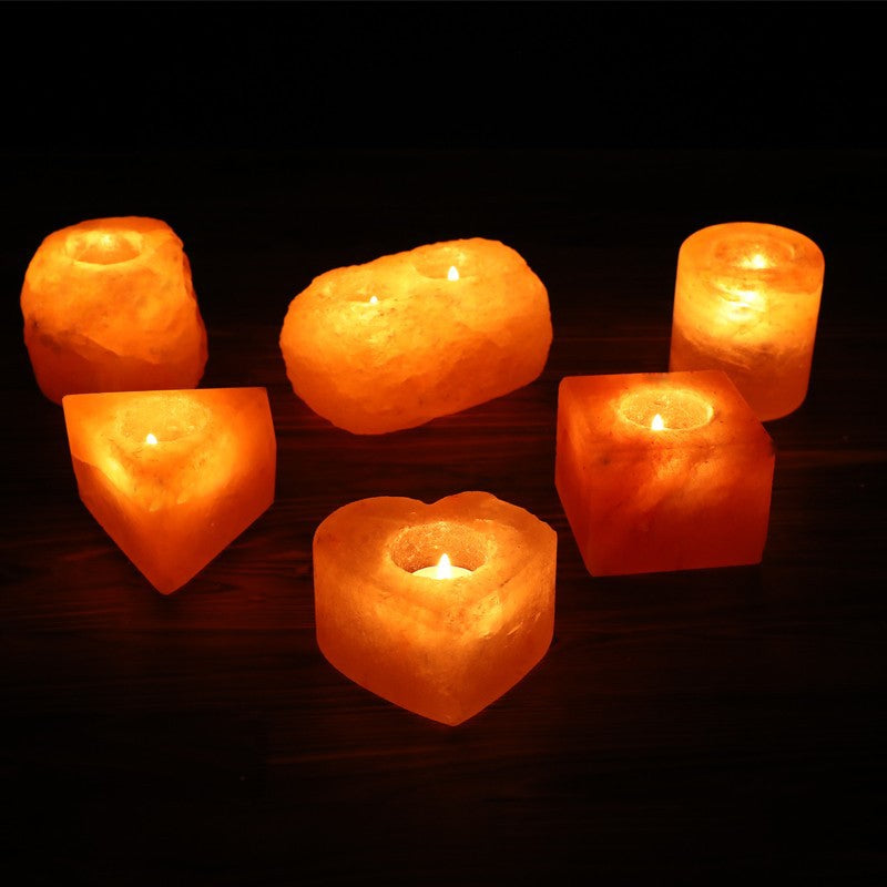 Himalayan Salt Candle Holder – Natural Crystal Tealight Décor