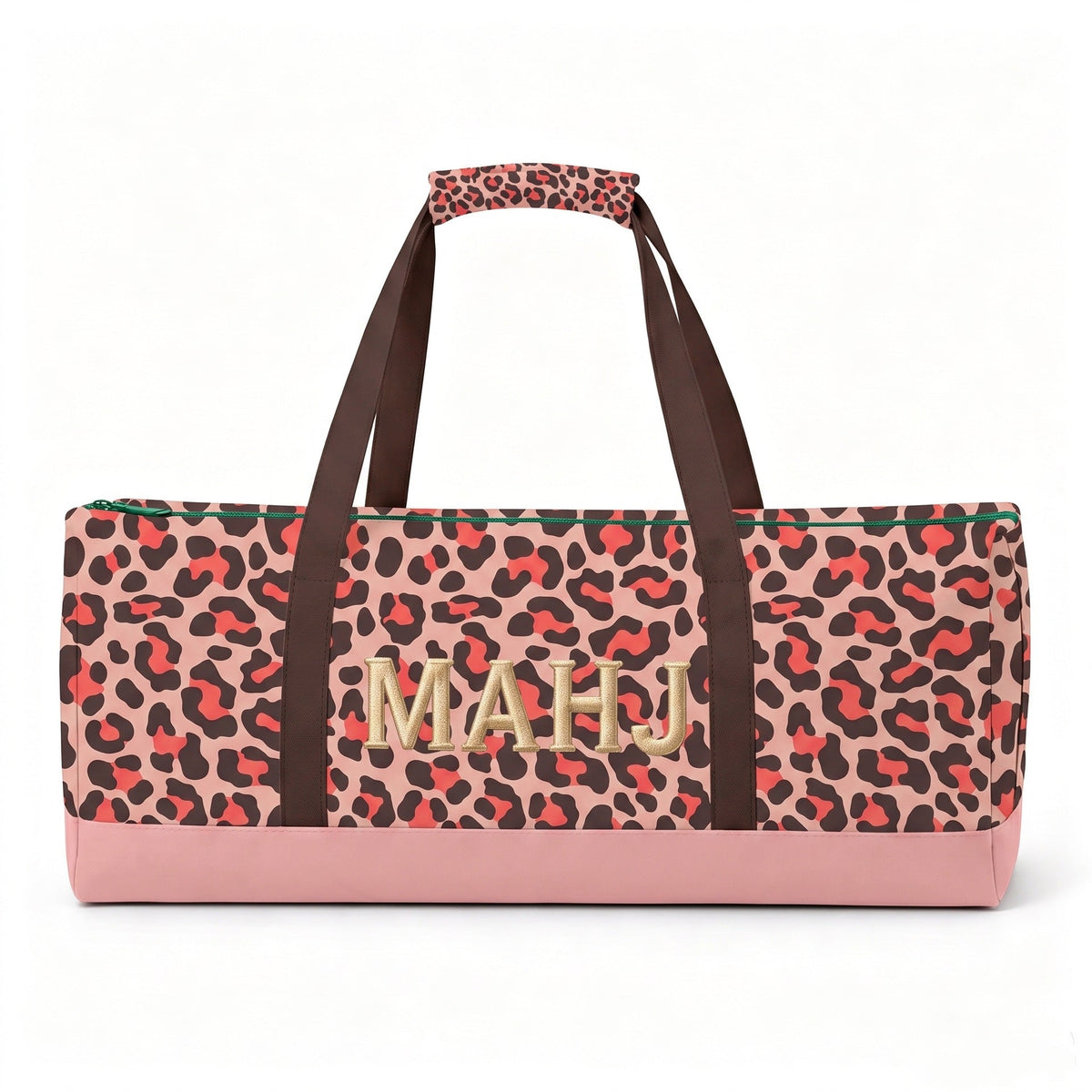 Premium Leopard Mahjong Organizer Bag – Large Canvas Carrying Tote with Zipper
