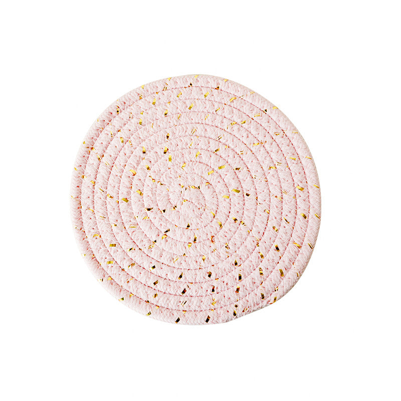 Handwoven Cotton Rope Trivet, Multi-Purpose Kitchen Table Mat & Heat Resistant Coaster