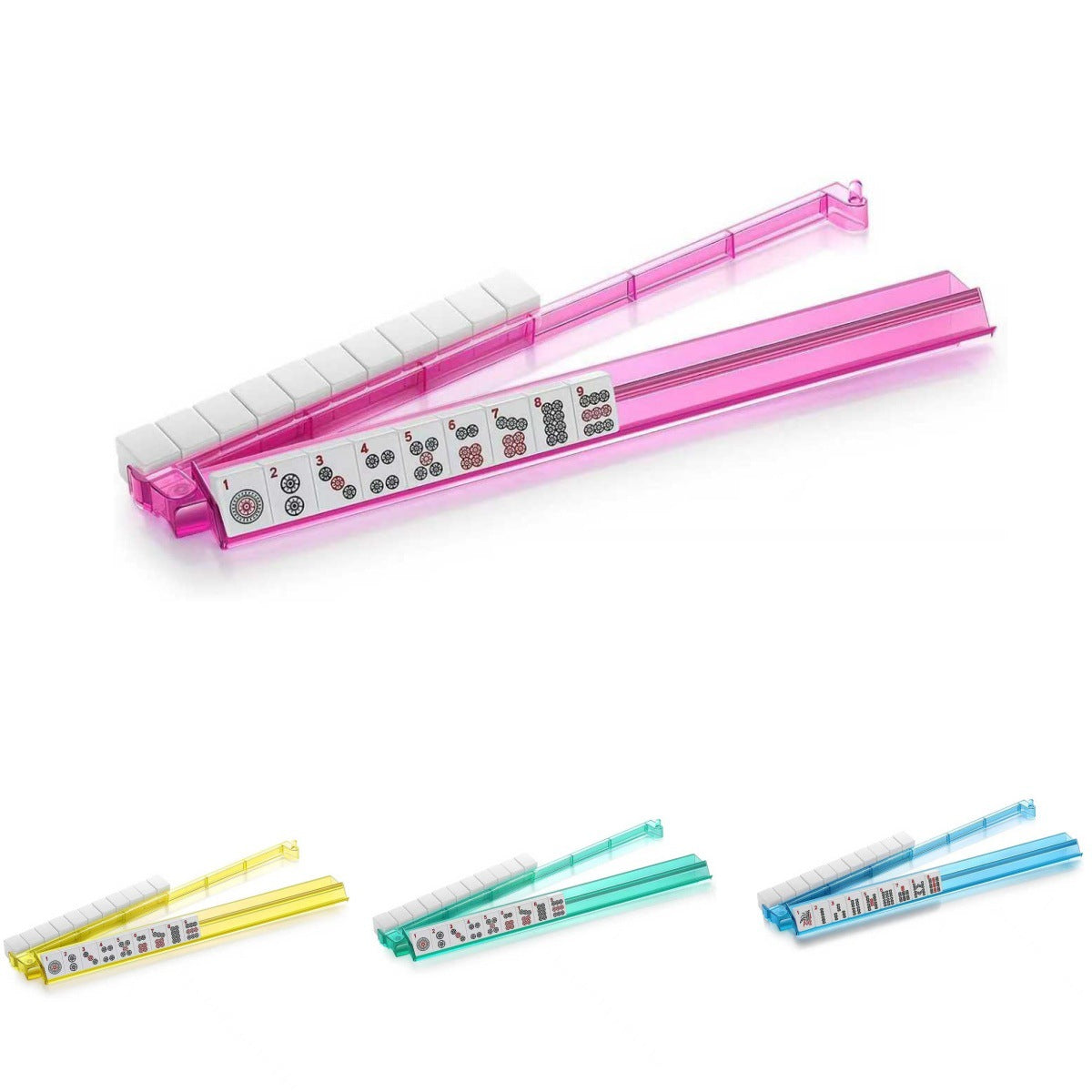 Thickened Mahjong Push Rack – 18 Inch Portable Transparent Tile Ruler for American Mahjong