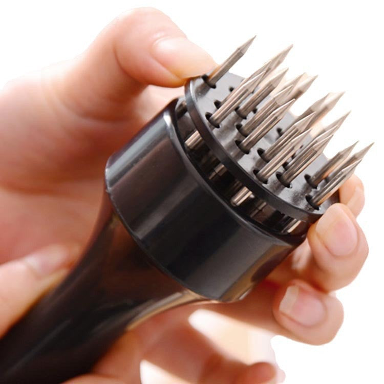 21-Blade Meat Tenderizer Tool – Stainless Steel Needle Steak Tenderizer with Ergonomic Handle, Black or White