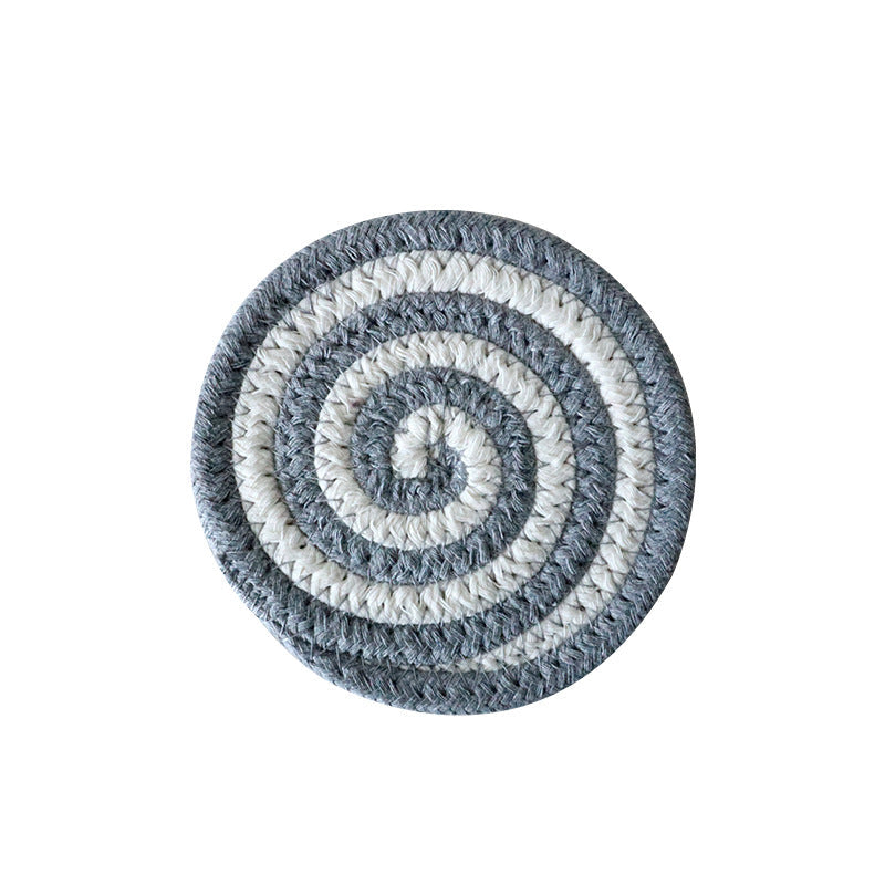 Handwoven Cotton Rope Coaster, Thick Spiral Heat-Resistant Table Mat