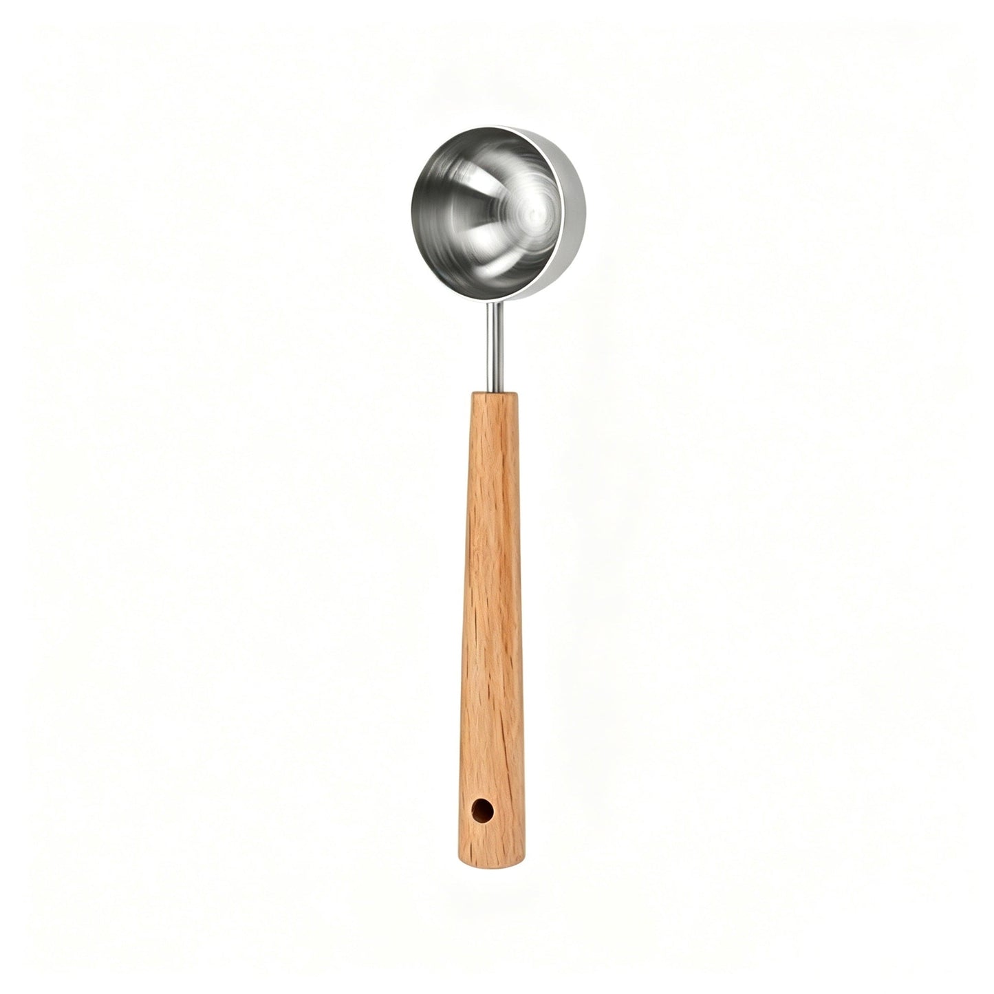 Stainless Steel Measuring Spoon with Wooden Handle, Multipurpose Kitchen Scoop for Coffee, Baking, Flour, Milk Powder, and Cereal