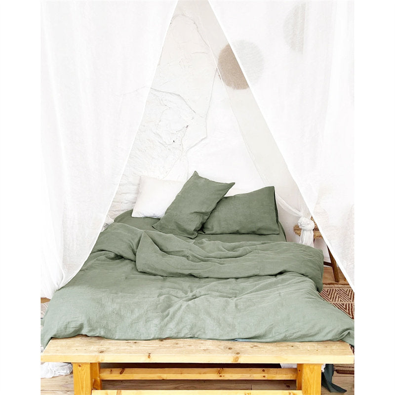 Premium Washed Linen 4-Piece Bedding Set | Amber