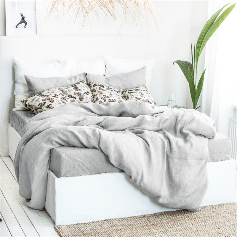 Premium Washed Linen 4-Piece Bedding Set | Amber