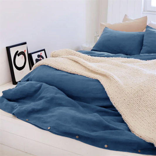 Washed Linen 4-Piece Bedding Set - Ginger