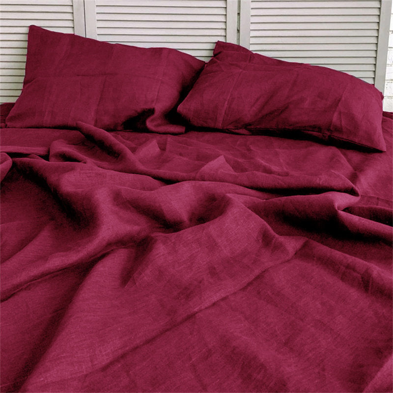 Premium Washed Linen 4-Piece Bedding Set | Amber