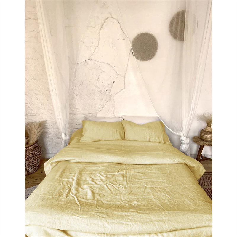 Premium Washed Linen 4-Piece Bedding Set | Amber