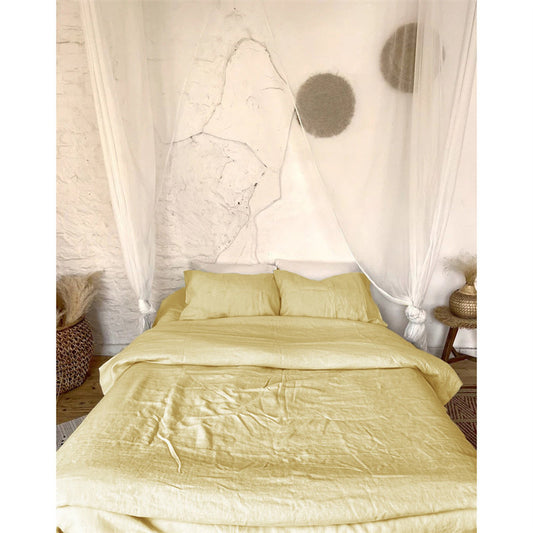 Premium Washed Linen 4-Piece Bedding Set | Ochre