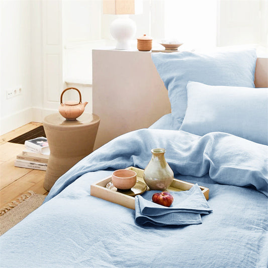 Washed Linen 4-Piece Bedding Set - Wild Berry