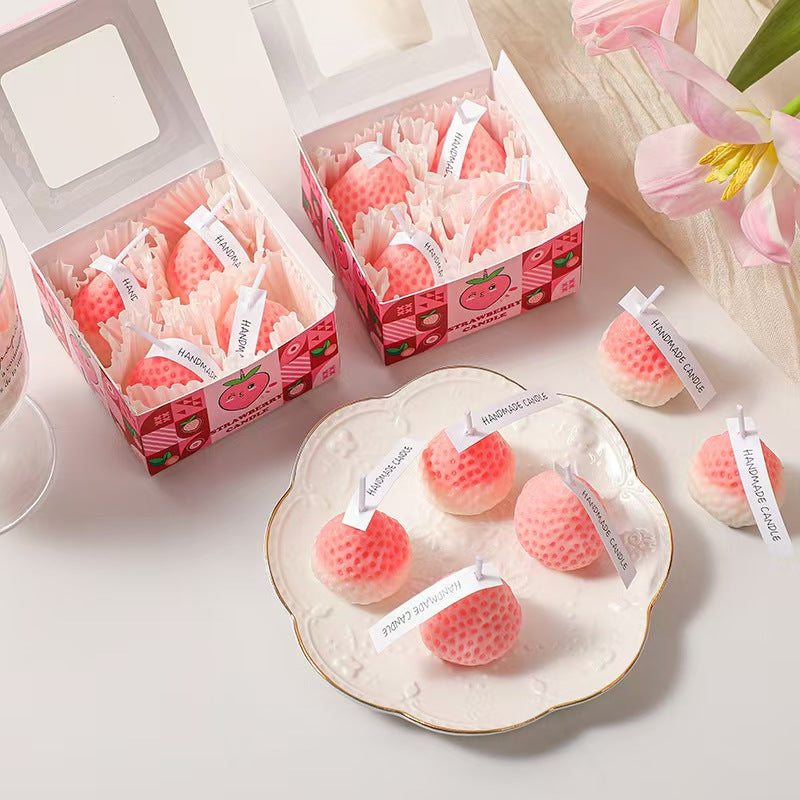 Strawberry Scented Candle Gift Set
