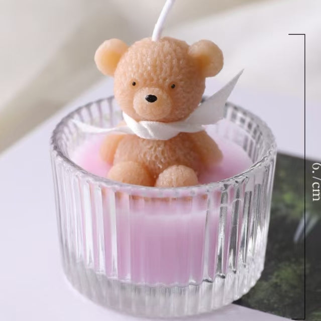 Glass Cup Bear Scented Candle