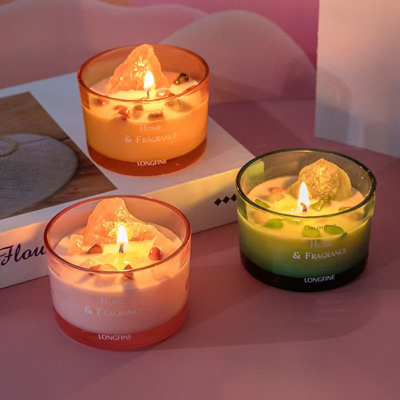 Langfine Crystal Glass Cup Scented Candle