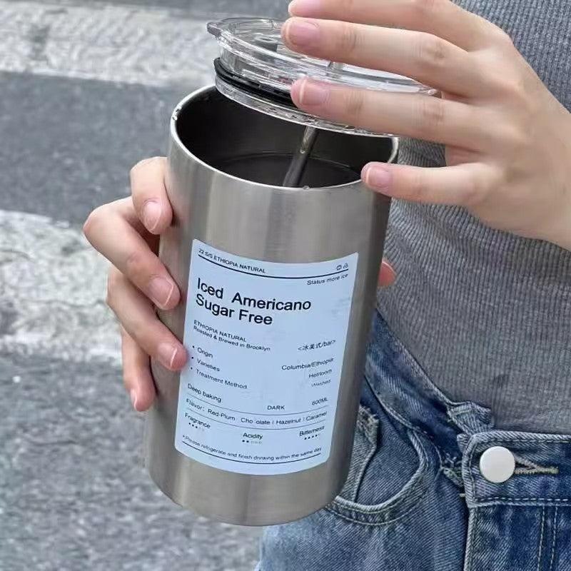 Stainless Steel Travel Coffee Cup 600ML Insulated Tumbler