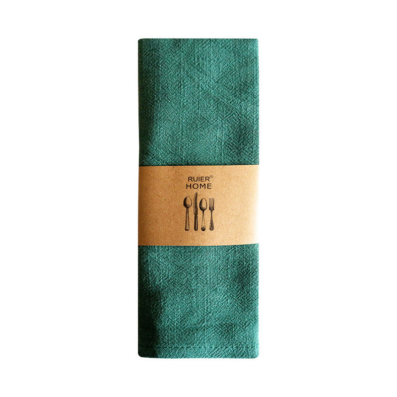 Japanese Style Solid Color Cotton Linen Napkin, Kitchen Tea Towel, Baking Cloth & Table Linen