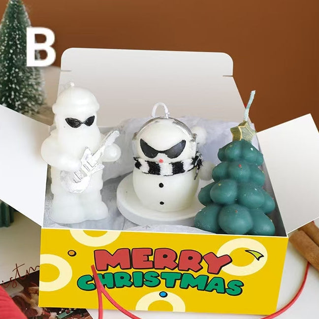 Hand Painted Christmas Candle Gift Set