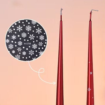 35cm Snowflake Taper Candle – Set of 2
