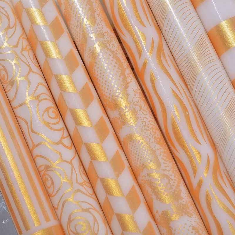 25cm Rose Printed Taper Candles – Set of 2