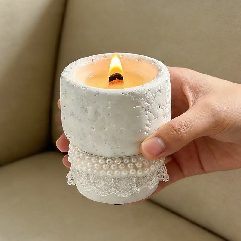 Plaster Cup Scented Candle – Smokeless Bedroom Decor