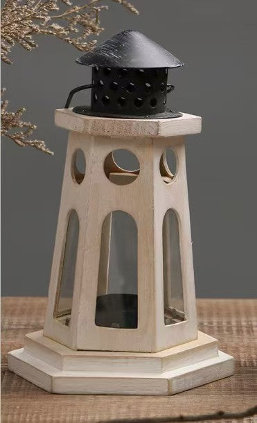 Vintage American Iron and Wood Candle Holder