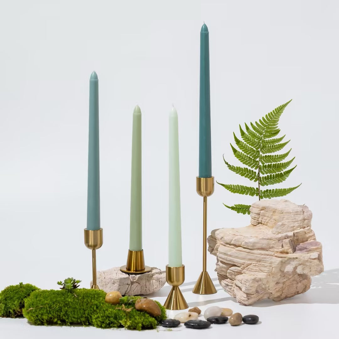 10” Colored Taper Candles, Smokeless Paraffin, 25cm – Set of 4