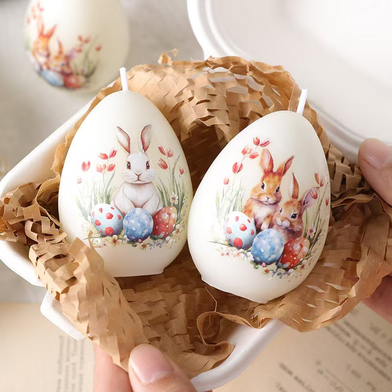 Easter Egg Scented Candle with Animal Print