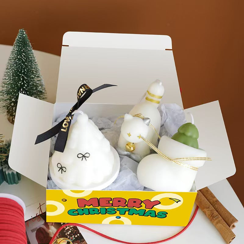 Hand Painted Christmas Candle Gift Set