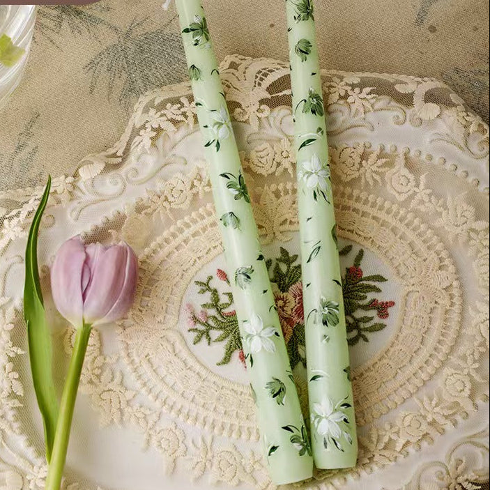 25cm Printed Taper Candles – Set of 2