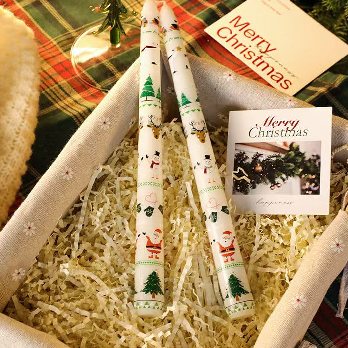 25cm Christmas Taper Candles – Set of 2