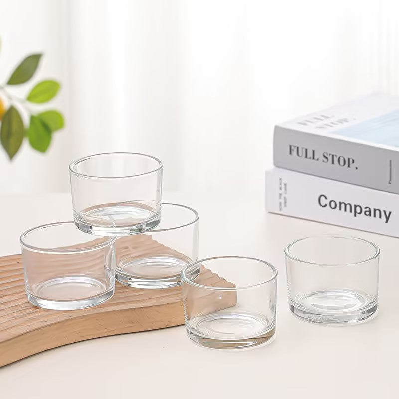 Clear Thick Glass Candle Holder – Heat Resistant Tea Light Cup