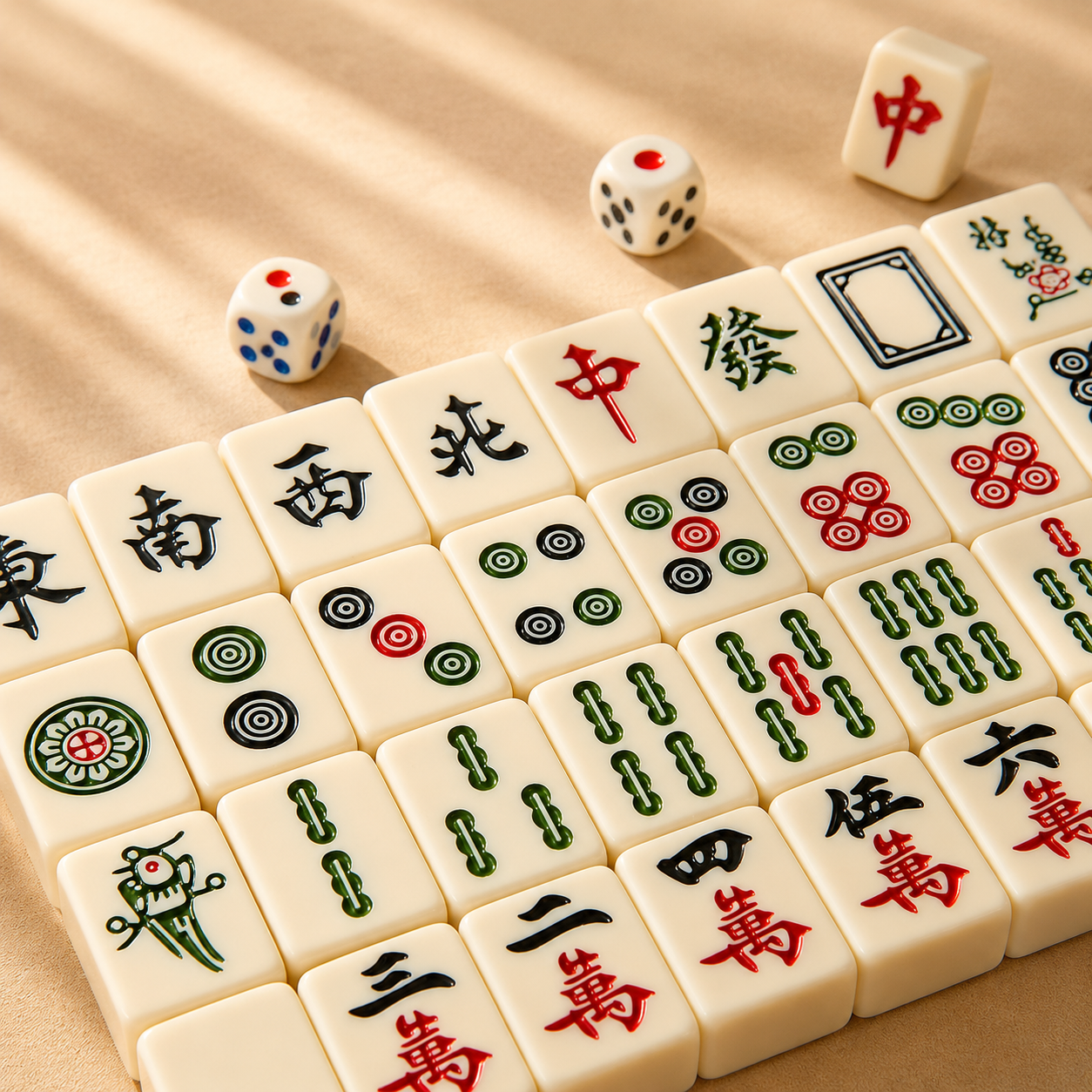 Melamine Mahjong Tiles Set – Ivory & Jade Style 144PCS Wholesale Game Set