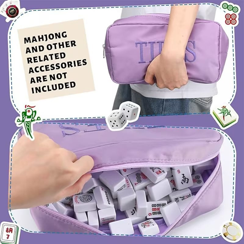 Portable Mahjong Storage Bag – Large Capacity Zipper Organizer Pouch for Travel, Home & Daily Storage