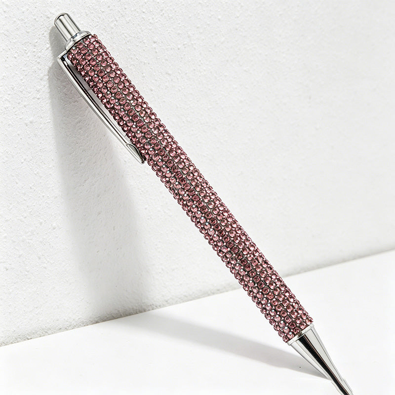 Bling Bling Rhinestone Retractable Ballpoint Pen – Luxury Metal Gift Pen for Office, School & Wedding