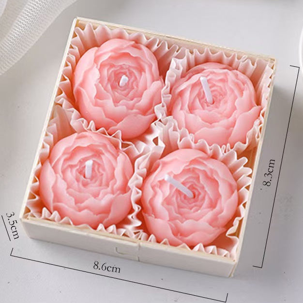 Peony Flower Scented Candle Set