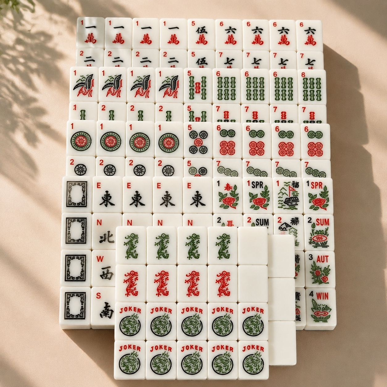 American Mahjong Set – 166 Acrylic Tiles for Classic Mahjong Play