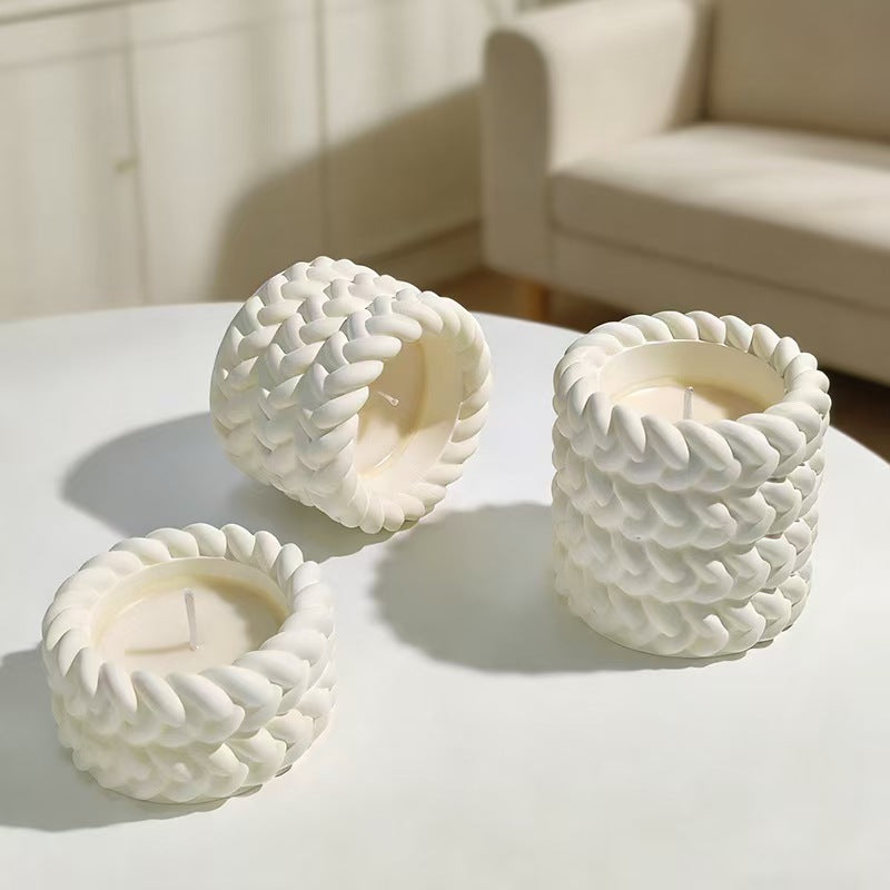 Handcrafted Jute Geometric Scented Candle