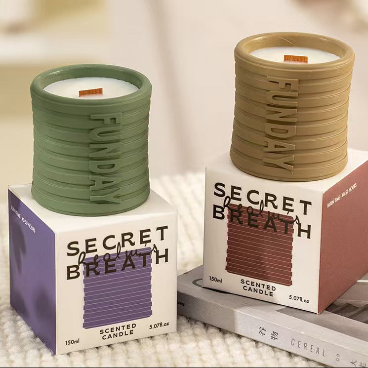 Ribbed Walnut Lid Soy Wax Candle