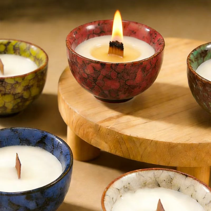 Handcrafted Glazed Porcelain Scented Candle Cup