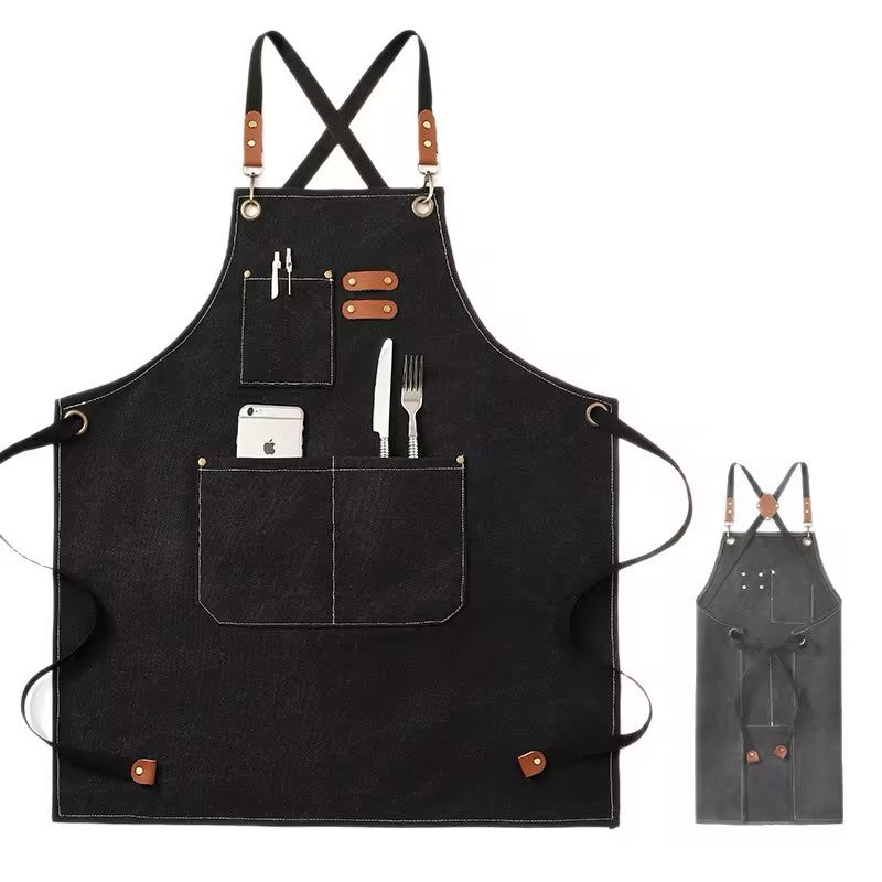 Thick Canvas Waterproof Oil-Resistant Work Denim Apron