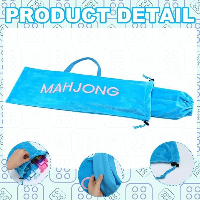 Portable Mahjong Storage Bag with Handle, Large Capacity Mahjong Tile Carrying Case