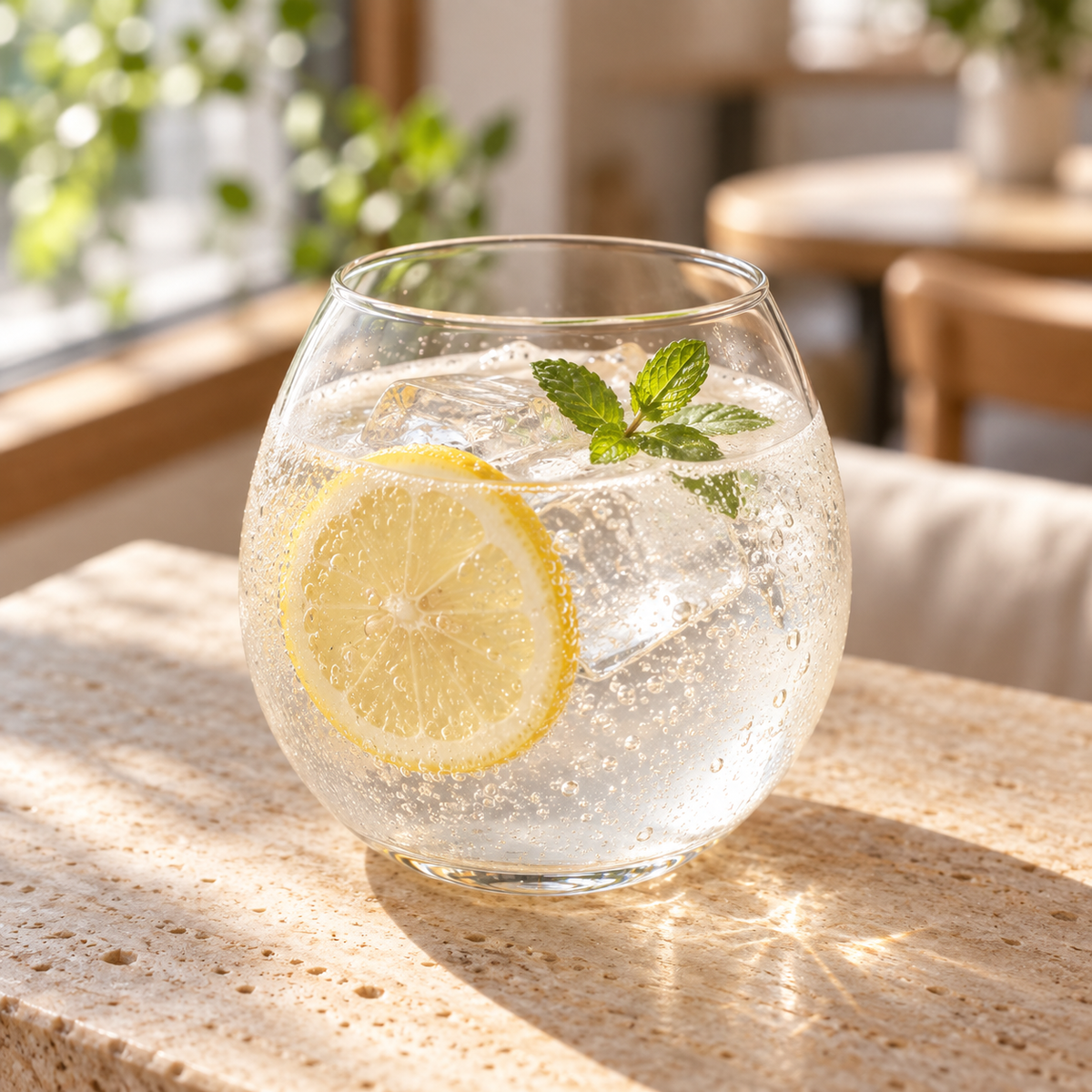 400 Ml Round Cocktail Glass, Clear Bubble Drinking Glass, Modern Tumbler