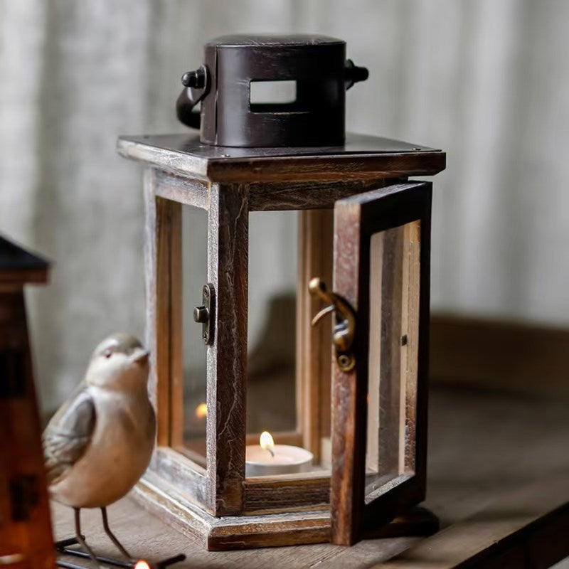 Vintage American Iron and Wood Candle Holder