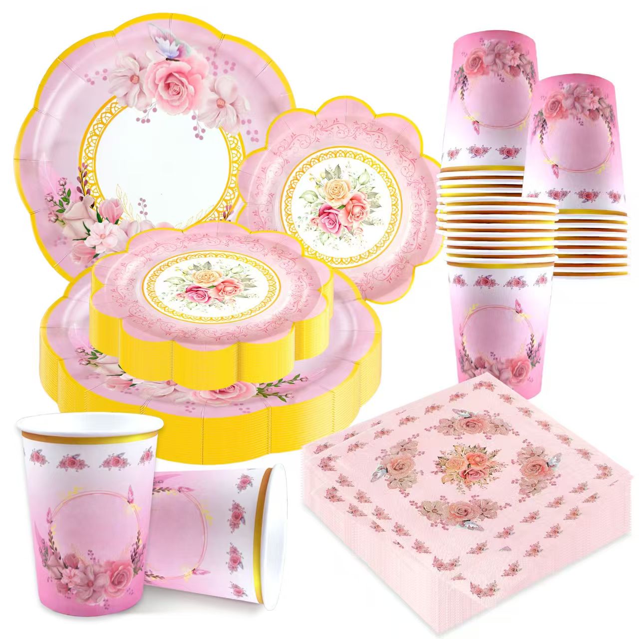 Spring Tea Party Disposable Tableware Set