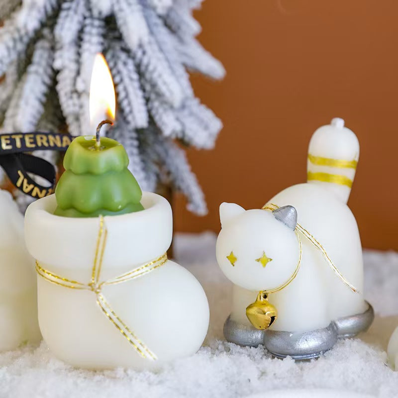 Hand Painted Christmas Candle Gift Set