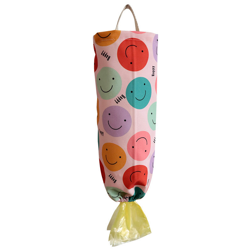 Waterproof Printed Plastic Bag Holder, Hanging Kitchen Storage Organizer Bag