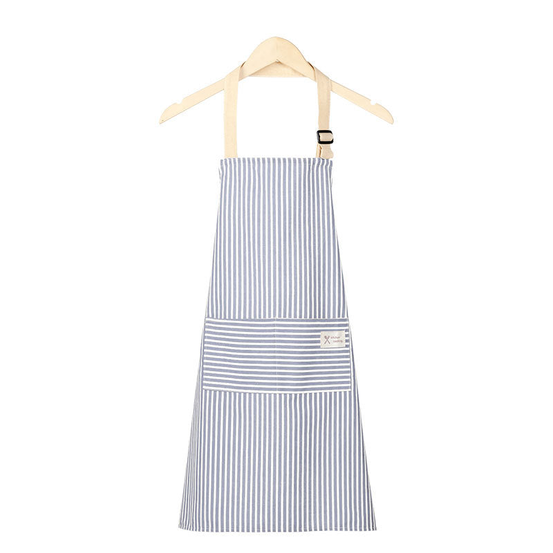 Cotton Linen Apron for Women, Cute Sleeveless Kitchen Smock with Front Pocket