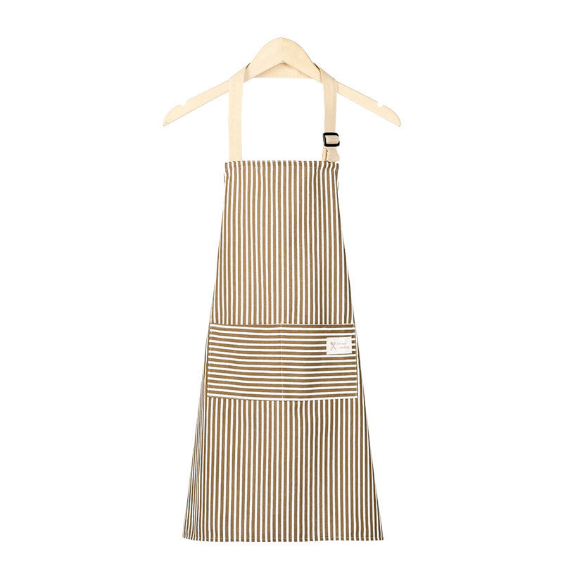 Cotton Linen Apron for Women, Cute Sleeveless Kitchen Smock with Front Pocket