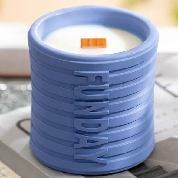 Ribbed Walnut Lid Soy Wax Candle