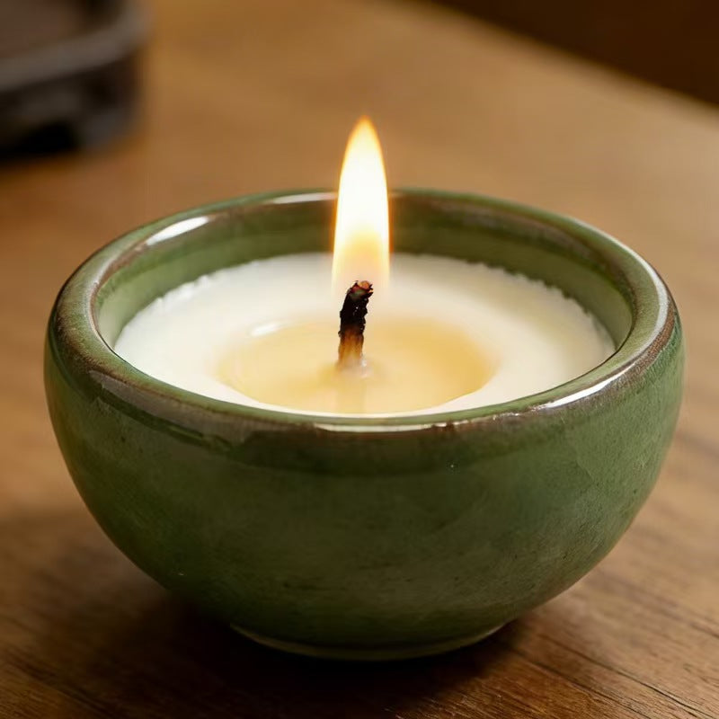 Crackle Ceramic Cup Scented Candle