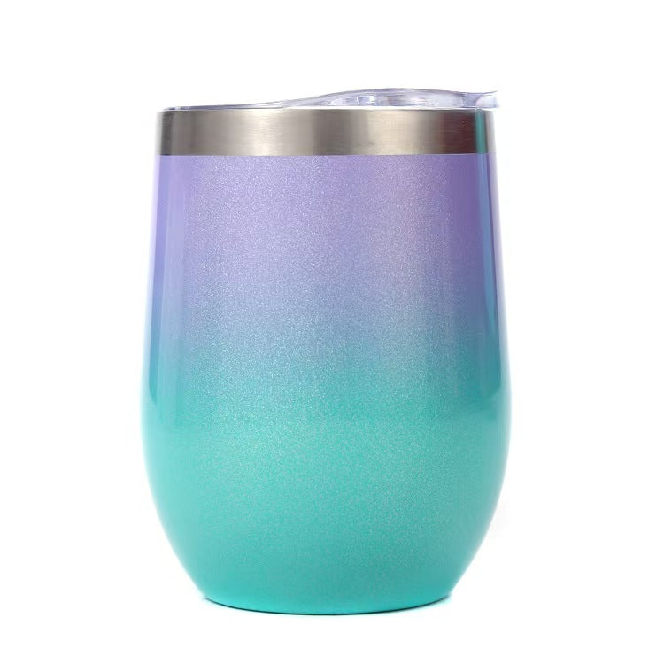 12oz Eggshell Stainless Steel Insulated Cup Double Wall Travel Mug Hot Cold Beverage Tumbler Portable Mini Drink Cup